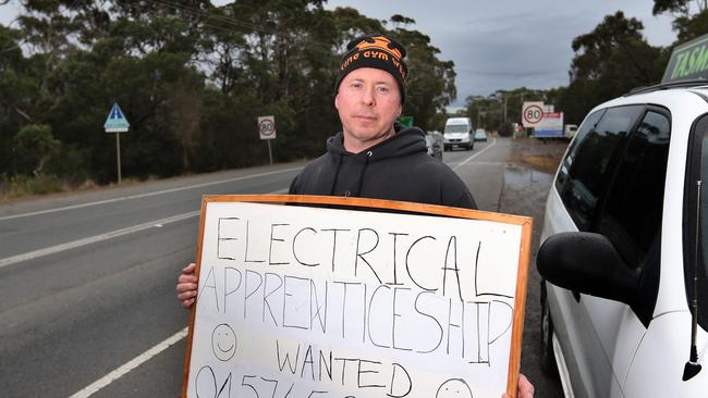 Kyle Atkinson trying to find an electrical apprenticeship in 2016. Picture: NIKKI DAVIS-JONES