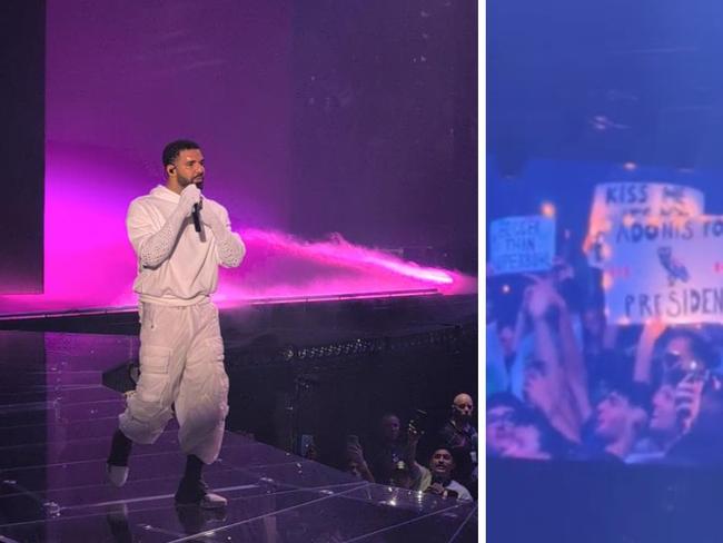 Drake gave $45,000 to two women at his conert in Melbourne on Sunday. Picture: Supplied