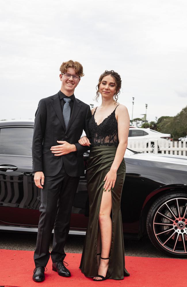 Graduate Ethan McKindley is partnered by Paige Nilon-Brown at The Industry School formal at Clifford Park Racecourse, Tuesday, November 12, 2024. Picture: Kevin Farmer