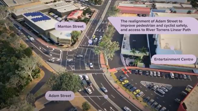 An extra turning lane will be added from Manton St into Adam St to provide additional capacity for city-bound traffic. Picture: Supplied