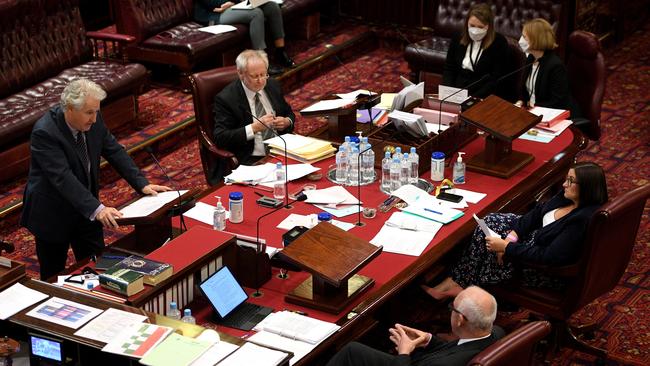 NSW Labor’s Adam Searle speaks during debate of amendments to the Voluntary Assisted Dying Bill. Picture: Dan Himbrechts