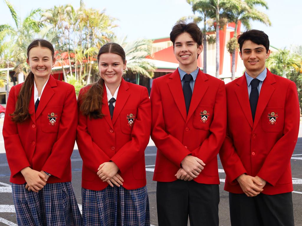 The Shalom College School Captains and Vice Captains for 2024 from left Ella, Jaslyn, Alexander and Zain.