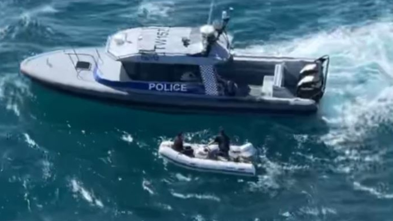 WA Water Police escorted the man back to Fremantle. Picture: Surf Life Saving WA