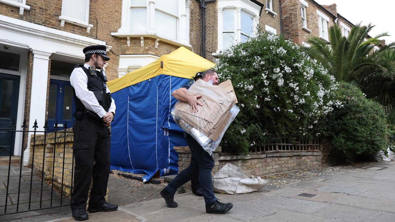 Police officers gather evidence in the wake of Sir David Amess’ murder. Picture: James Manning/PA Wire/AAP