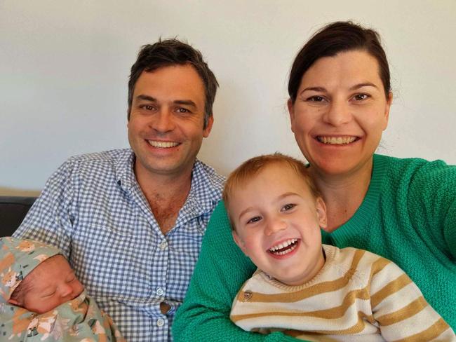 Benjamin Mitchell, who lost a short battle with cancer, with his wife Johanna and their two sons, four-year-old Hugo and one-year-old Thomas. Picture: Supplied by family