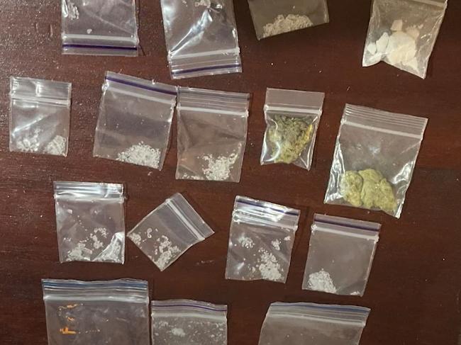 Illicit drugs allegedly found in operation Uniform Sindri. Picture: QPS