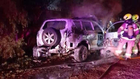 The RAV4 was completed destroyed in the blaze. Picture: SA Police