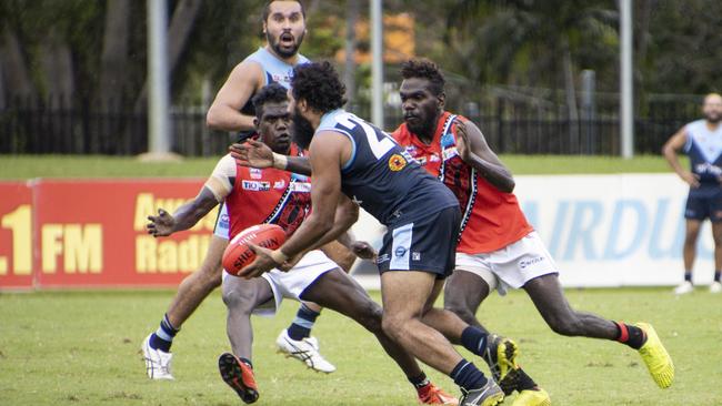 Darwin Buffaloes won against Tiwi Bombers in Round 12 of the NTFL Men's Premier League. Picture: Celina Whan/ AFLNT Media