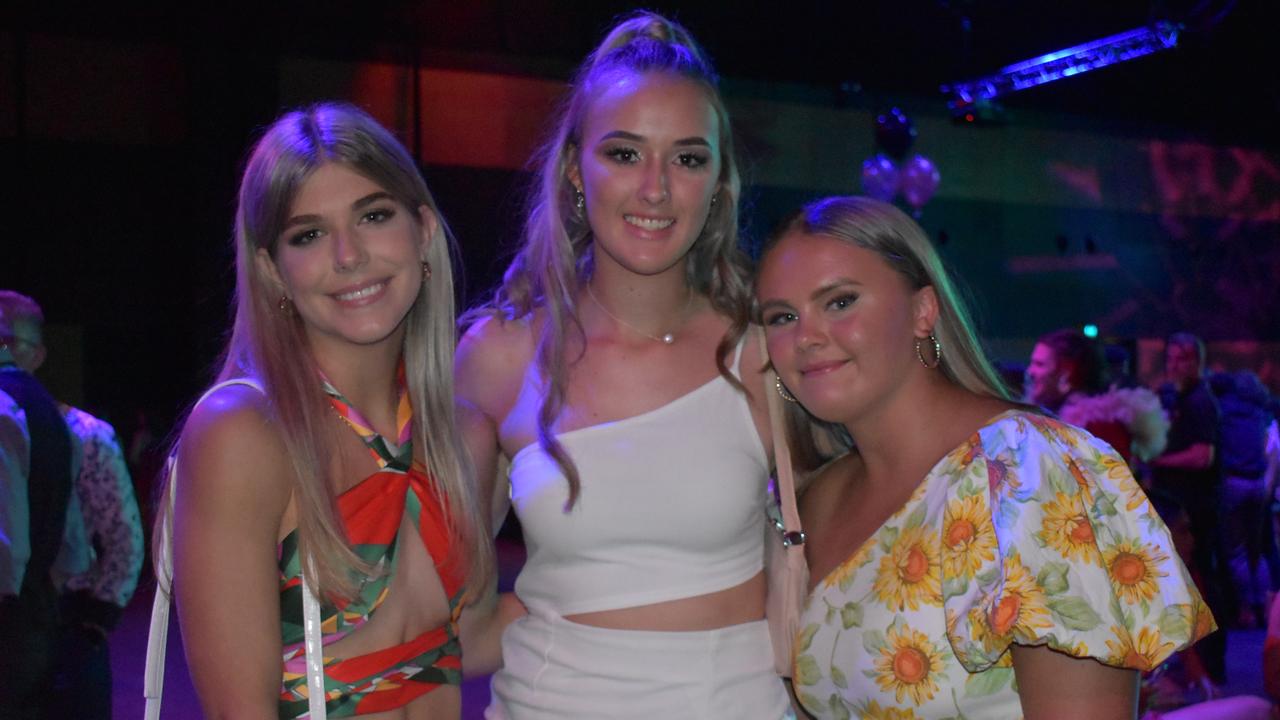 Avril Robin, Eve Doull and Georgia Jasch of St Patrick's College Mackay at Mocktail 2021. Picture: Tara Miko