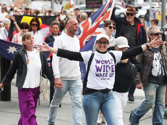 Hundreds turned out for the Reclaim the Line rally. Picture: Nikki Davis-Jones