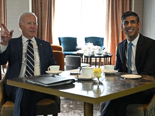 US President Joe Biden with UK Prime Minister Rishi Sunak. Picture: Jim Watson/AFP