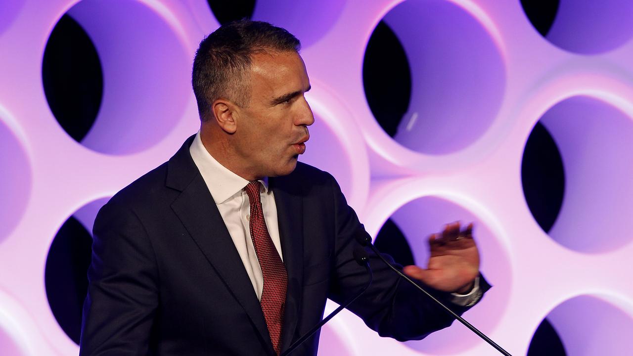 Premier Peter Malinauskas speaks at the Social Media Summit at ICC Darling Harbour Sydney. Picture: NewsWire / John Appleyard