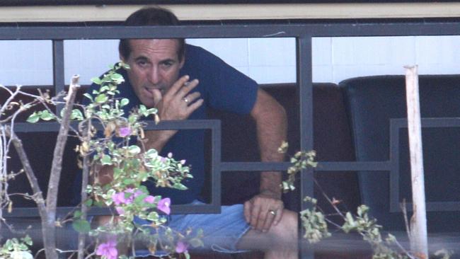 Australian Guiseppe Serafino pictured Sunday outside the Drug Section of Denpasar Police Station in Bali. Picture: Lukman S. Bintoro