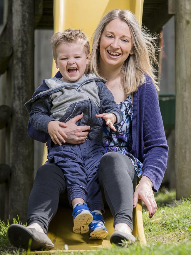 Zachary Caldwell and mum Katie Lloyd. Picture: Jason Edwards