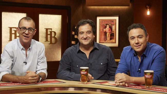 Andy Maher, Mick Molloy, Sam Pang proved a ratings winner on the Front Bar. Picture: Seven Network