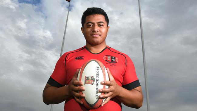 Gregory Terrace prop Ezekiel Amituanai plays to honour his grandfather’s belief he could one day be a great rugby player. Picture: AAP/John Gass.