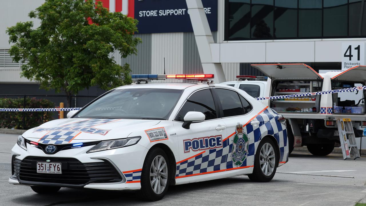 Police investigate the scene of a crime at Amart Store Support Centre, Rochedale. Picture: Liam Kidston