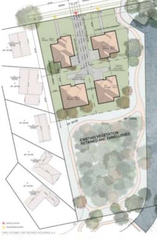 A diagram showing the location of proposed residential building lot on land owned by Sydney Water in Mona St, Mona Vale. Picture: Supplied