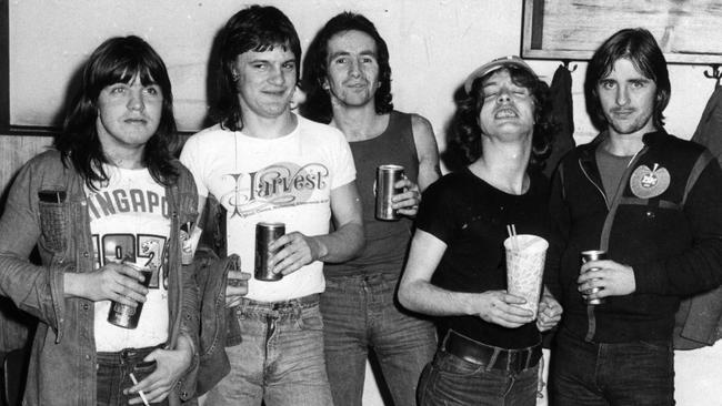 Only Angus Young remains from this 1976 AC/DC line-up.