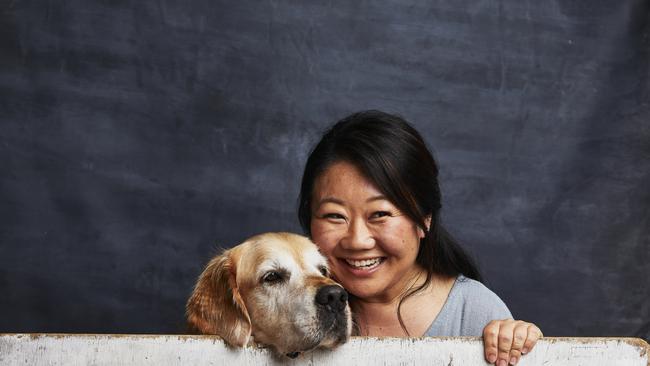 Nagi Maehashi’s friendly dog Dozer is an important part of the success of her website, and her book. Picture: Rob Palmer