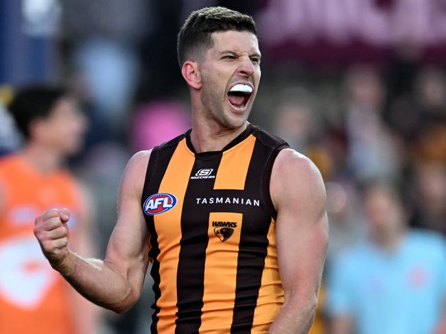 Luke Breust downed the Giants in round 13. Picture: Steve Bell/Getty Images