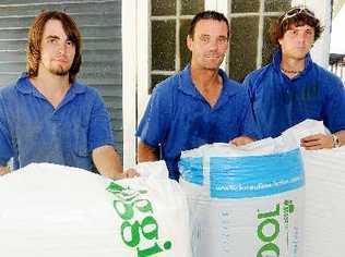 Insulation installers Jake Tarrant, Kevin Tarrant and Will Newing, who work for Northern Rivers Insulation, which advises against using foil. . Picture: Doug Eaton