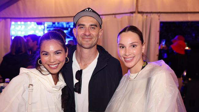 Amanda Paige, Jerrod Clancy and Kenna Massimini at the Out 2 Lunch Festival 2025 on Saturday at Broadwater Parklands Southport for Gold Coast at Large. Picture, Portia Large.