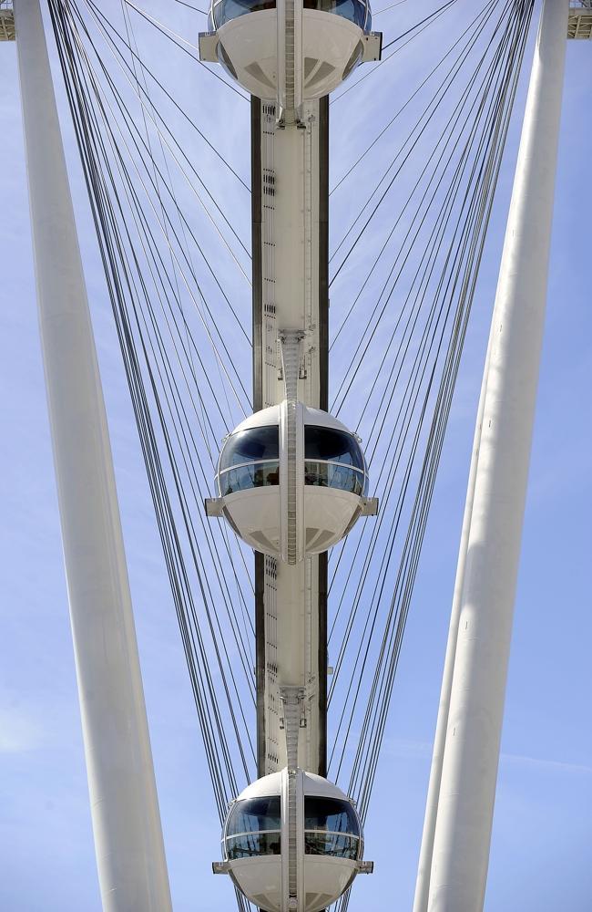 The Las Vegas High Roller features 28 cabins that can accommodate up to 40 people each. Picture: AP