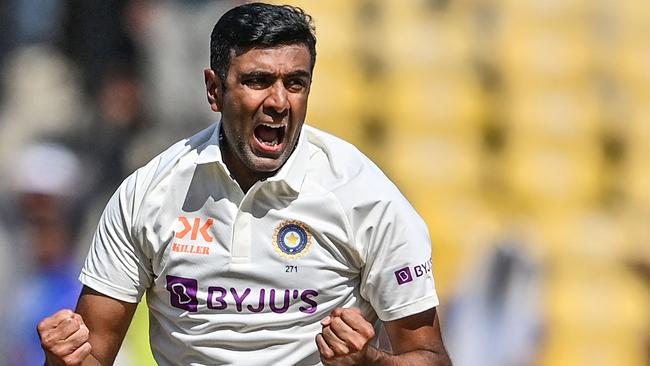 Champion spinner Ravichandran Ashwin celebrates a wicket during the day three rout.