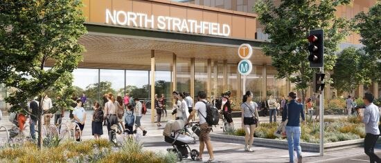 Artist impressions of the Sydney Metro west project, North Strathfield.