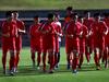 Members of the North Korea football team during a training session at Leichhardt Oval ahead of their opening Asian Cup match. Picture: Richard Dobson