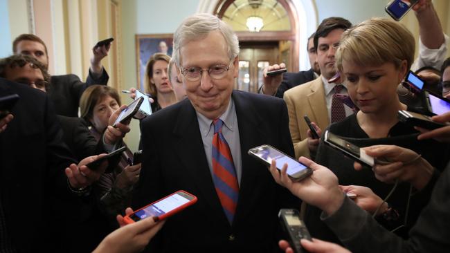 Senate majority leader Mitch McConnell yesterday. Picture: AFP