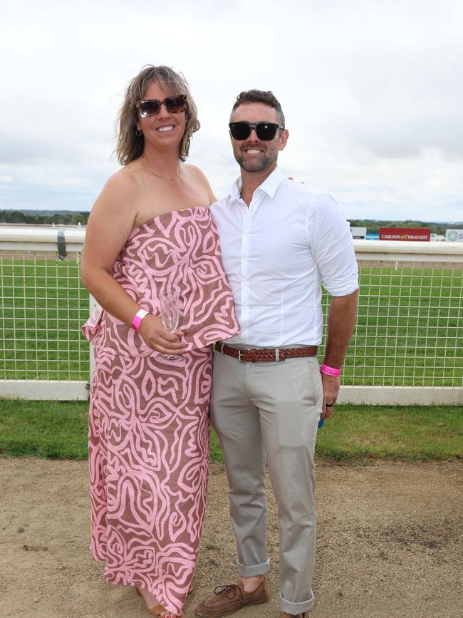 Beth Civelle and Dean Budin attend the Ballarat Cup. Picture: Brendan Beckett