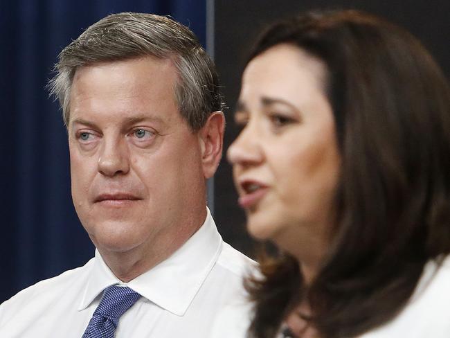 Tim Nicholls (LNP) pictured during the Sky News, Courier Mail leaders forum at the Broncos Leagues Club with Annastacia Palaszczuk (ALP), Tim Nicholls (LNP) and Steve Dickson (One Nation) ahead of the 2017 Queensland State Election. Brisbane 16th of November 2017.   (AAP Image/Josh Woning)