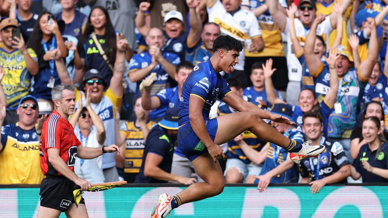 Blaize Talagi starred on debut but is still adjusting to his move to five-eighth. Picture: Cameron Spencer/Getty Images