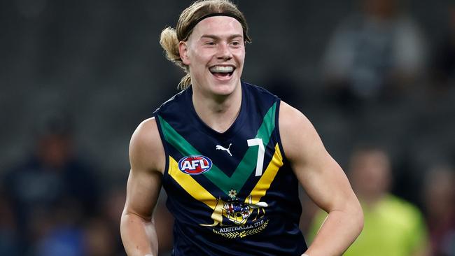 MELBOURNE, AUSTRALIA - MAY 13: Harley Reid of the AFL Academy in action during the match between the AFL Academy Boys and Carlton VFL at Marvel Stadium on May 13, 2023 in Melbourne, Australia. (Photo by Michael Willson/AFL Photos via Getty Images)