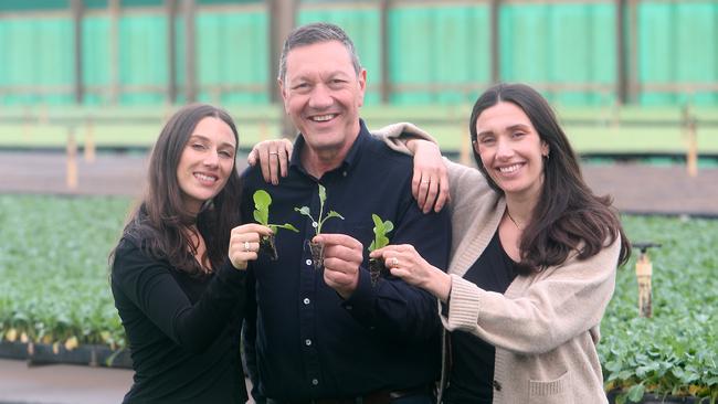 Innovative Farmer of the Year John Said, with his daughters Olivia and Raquel, on their farm at Werribee South in Victoria.