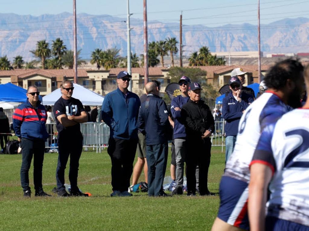 Sydney Roosters bosses pictured at the Vegas Nines tournament. Picture: DTTV