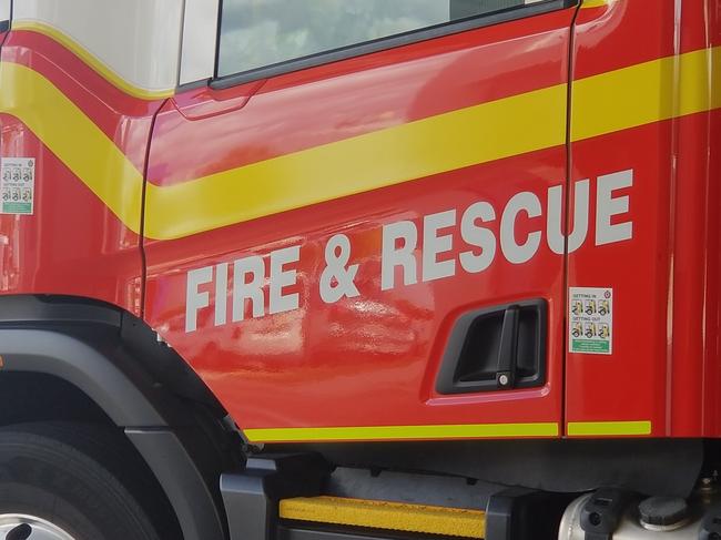 Fluid leaking at Ipswich truck crash on major highway