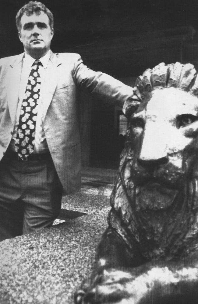 Terry O’Gorman outside City Hall in Brisbane in the early 1990s.