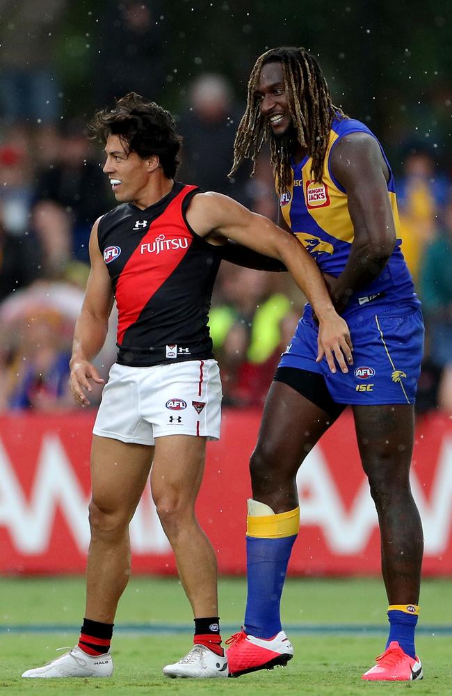 Nic Naitanui was the dominant ruckman on the ground, while Dylan Shiel was the best midfielder. Picture: AAP