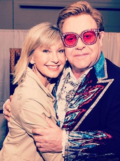 Elton John and Olivia Newton-John, Picture: Ben Gibson