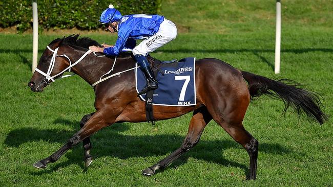 Jockey Hugh Bowman rides champion racehorse Winx to her final victory in the Longines Queen Elizabeth Stakes. Picture: AFP