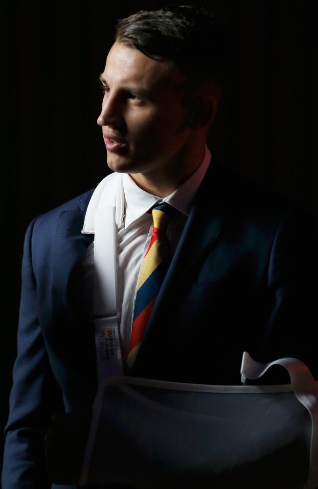 Tom Doedee of the Crows looks on during the 2018 AFL Rising Star Award. Picture: Getty Images