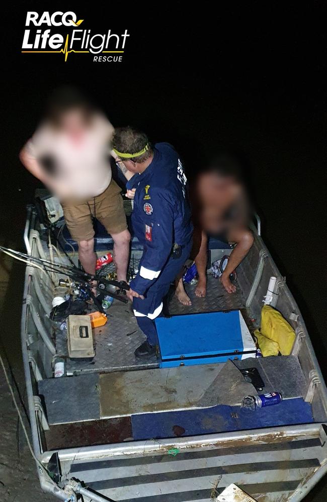 Marine incident in Woodgate overnight. Pictures: LifeFlight Bundaberg.