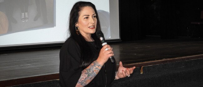 Sonya Ryan educates schoolkids and parents about online safety through The Carly Ryan Foundation. Picture: News