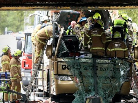 The scene of the crash at the Montague Street Bridge in South Melbourne in 2016.