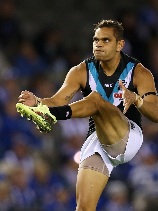 Dom Barry in action for Port Adelaide. Picture: Michael Klein