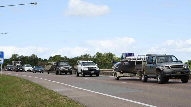 The protest rally attracted over 150 boats and cars in the procession from Home Hill to Ayr.