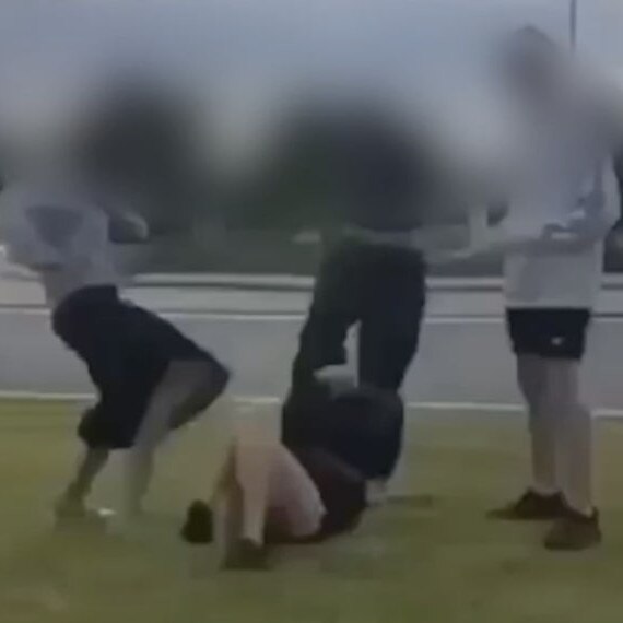 Video has emerged of a teenage girl being attacked in a youth violence incident in Redcliffe.